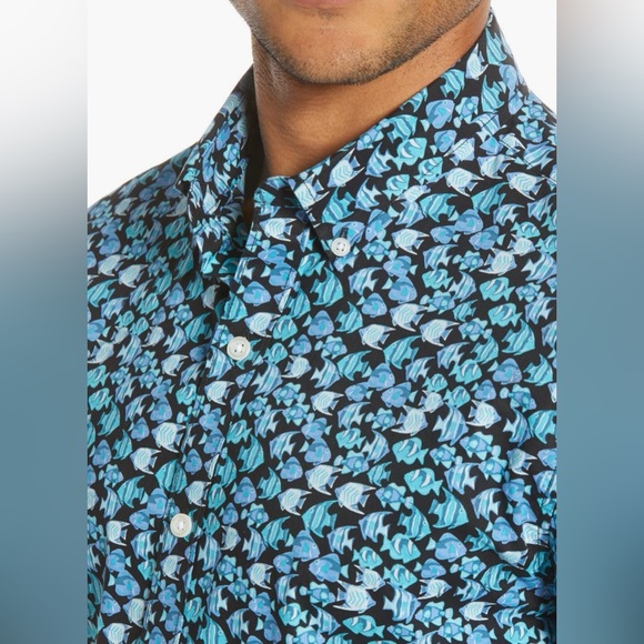 BONOBOS Slim Fit Short Sleeve Button-Up Shirt Size Large - Picture 5 of 5